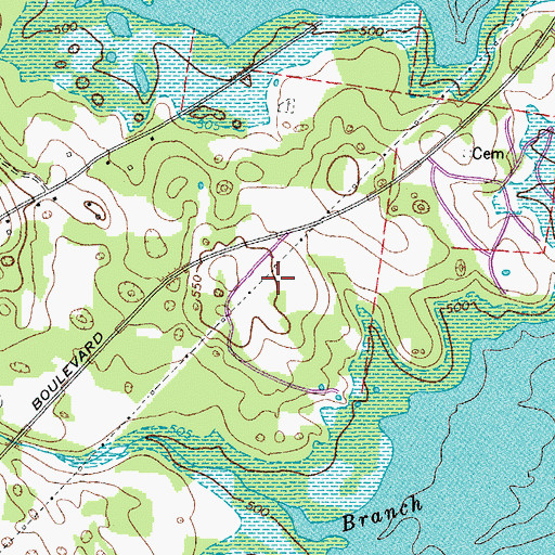 Topographic Map of Commissioner District 33, TN