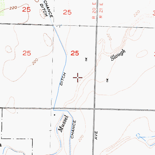 Topographic Map of Mussel Slough, CA
