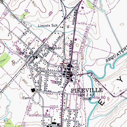 Topographic Map of Commissioner District 4, TN