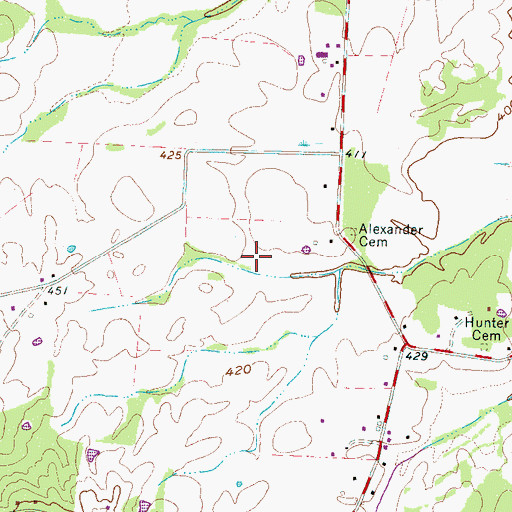 Topographic Map of Commissioner District 4, TN