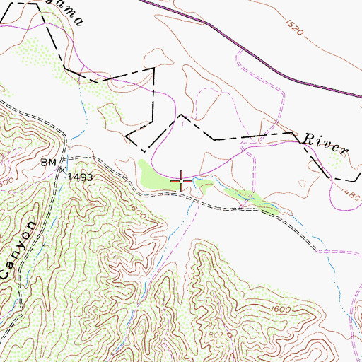 Topographic Map of Mustang Canyon, CA