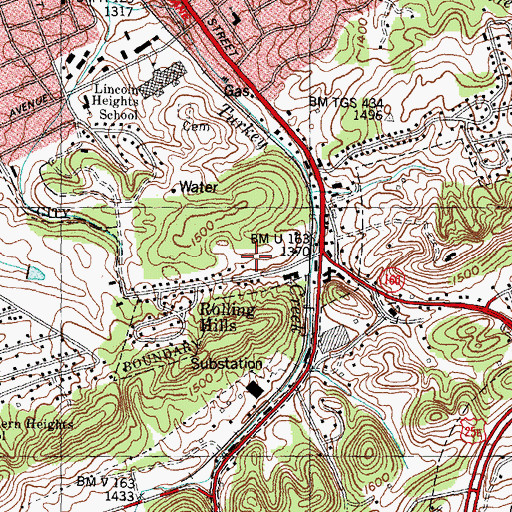 Topographic Map of Commissioner District 4, TN