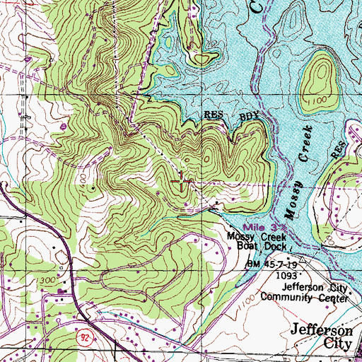 Topographic Map of Commissioner District 4, TN