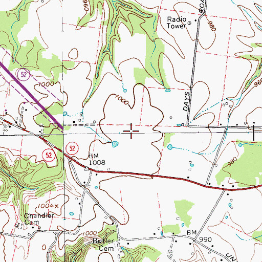Topographic Map of Commissioner District 4, TN