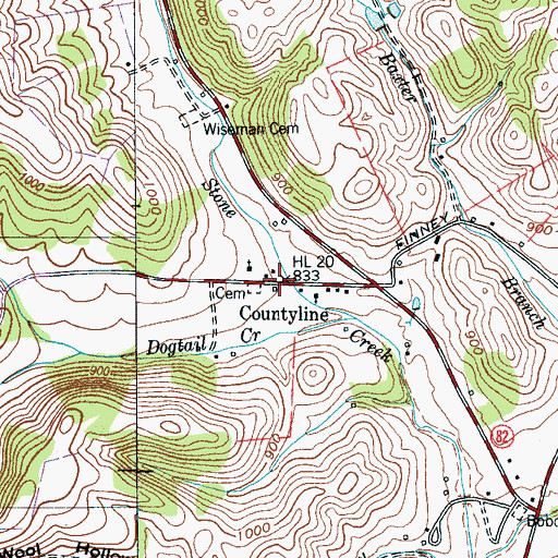 Topographic Map of Commissioner District 4, TN