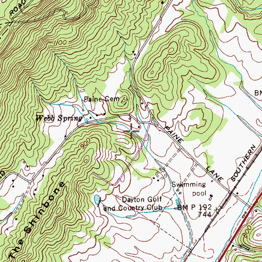 Topographic Map of Commissioner District 4, TN