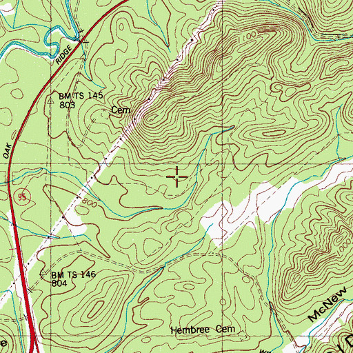 Topographic Map of Commissioner District 4, TN