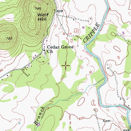 Topographic Map of Commissioner District 4, TN