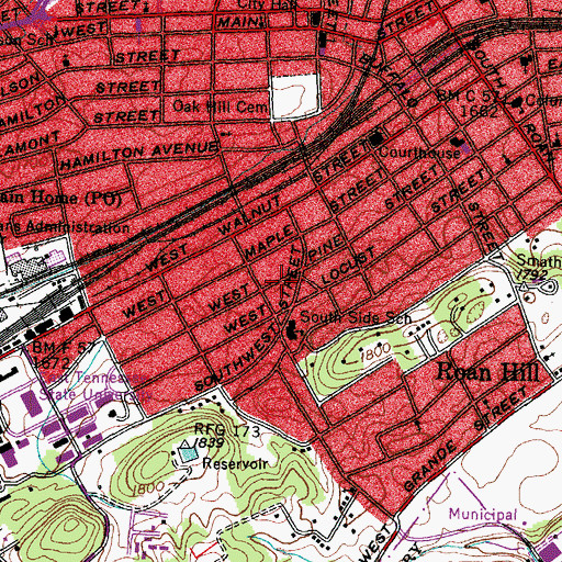Topographic Map of Commissioner District 4, TN