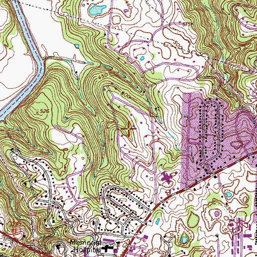 Topographic Map of Commissioner District 21, TN