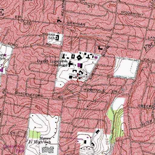 Topographic Map of Commissioner District 25, TN