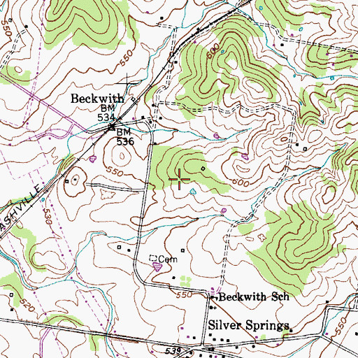 Topographic Map of Commissioner District 25, TN