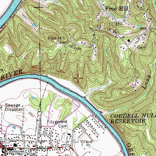 Topographic Map of Commissioner District 3, TN