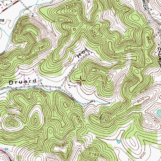 Topographic Map of Commissioner District 3, TN