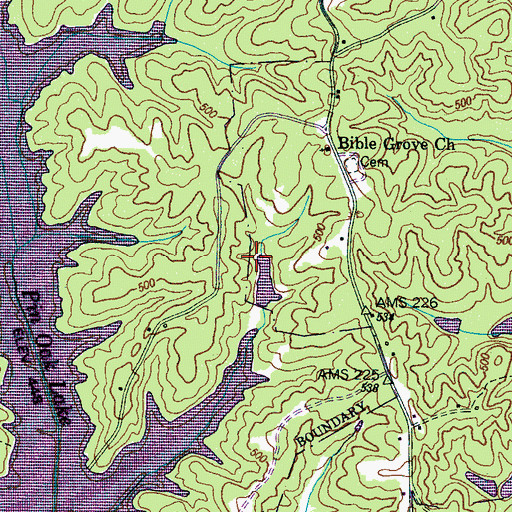 Topographic Map of Commissioner District 3, TN