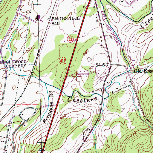 Topographic Map of Commissioner District 3, TN