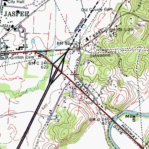 Topographic Map of Commissioner District 3, TN