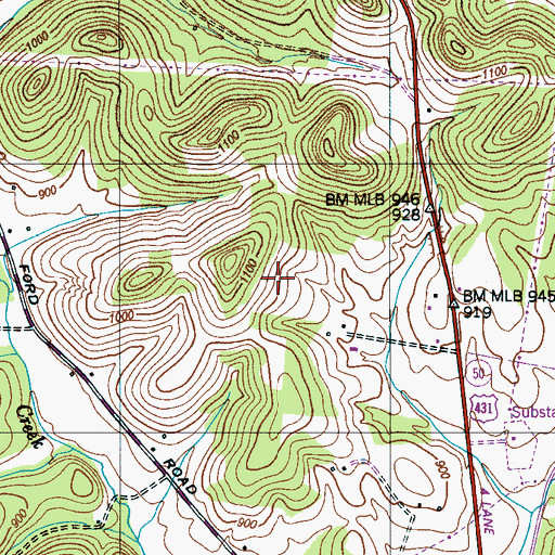 Topographic Map of Commissioner District 3, TN