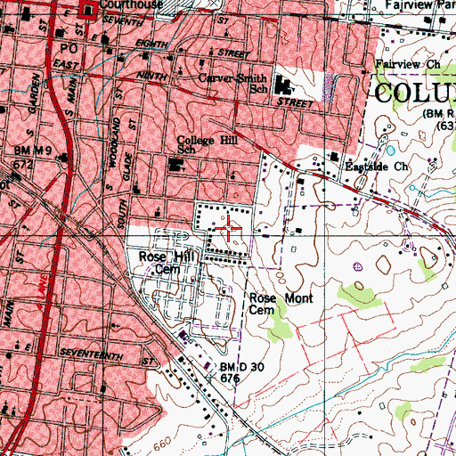 Topographic Map of Commissioner District 3, TN