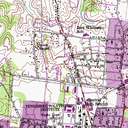 Topographic Map of Commissioner District 3, TN