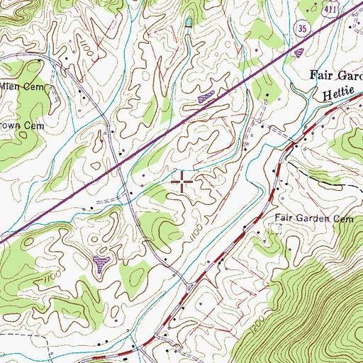 Topographic Map of Commissioner District 3, TN