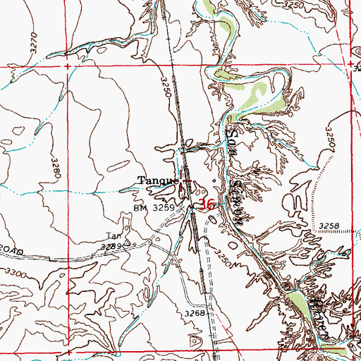Topographic Map of Tanque, AZ