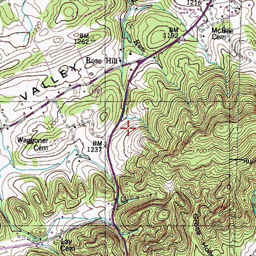 Topographic Map of Commissioner District 3, TN
