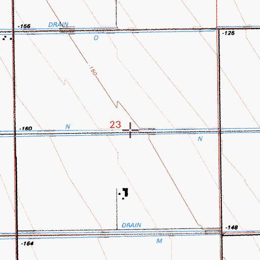Topographic Map of N Drain, CA