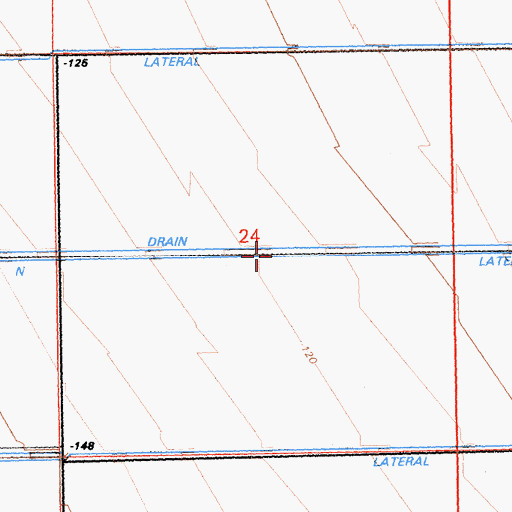 Topographic Map of N Lateral, CA