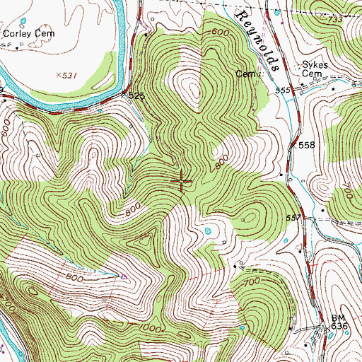 Topographic Map of Commissioner District 1, TN