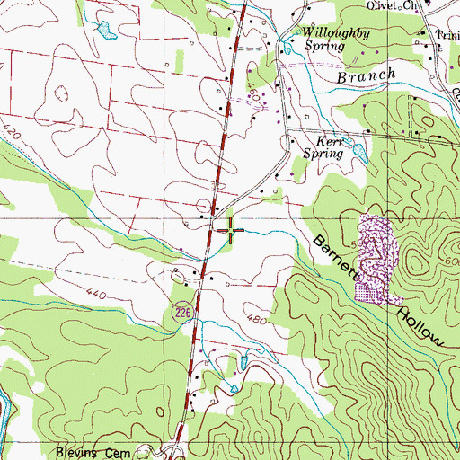 Topographic Map of Commissioner District 1, TN