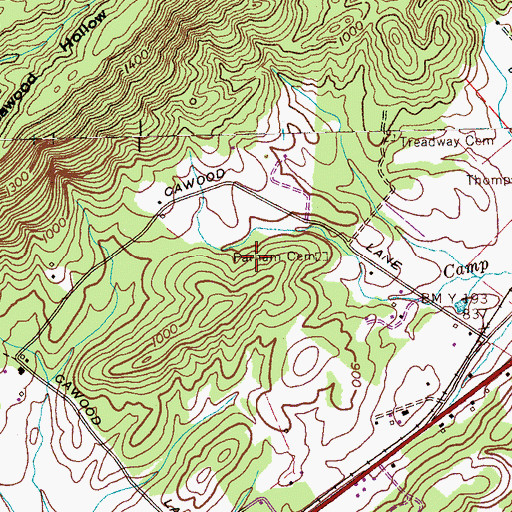 Topographic Map of Commissioner District 1, TN