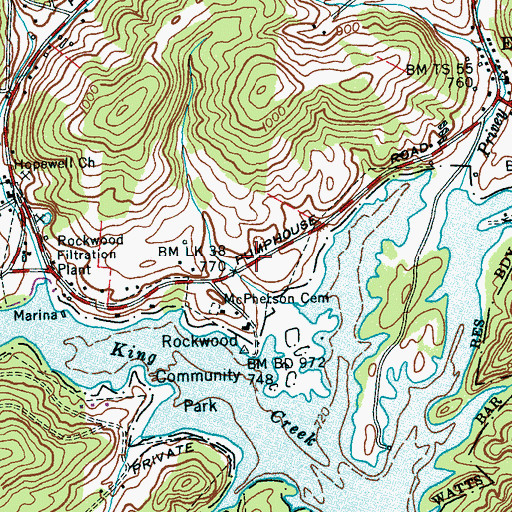 Topographic Map of Commissioner District 1, TN