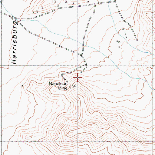 Topographic Map of Napoleon Mine, CA