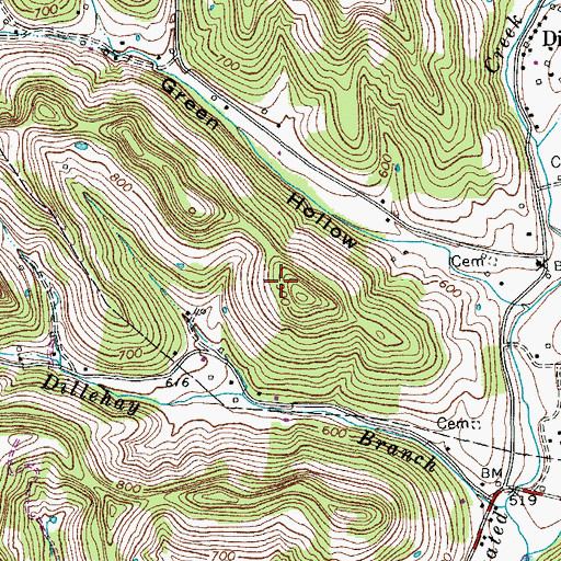 Topographic Map of Commissioner District 1, TN