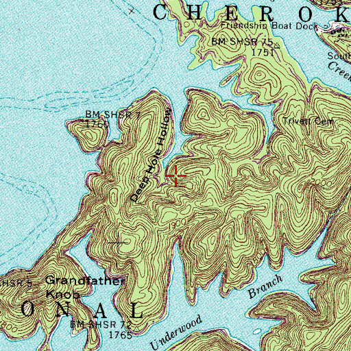 Topographic Map of Commissioner District 1, TN
