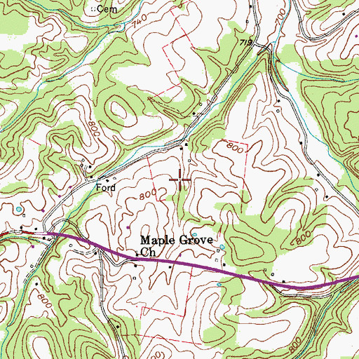 Topographic Map of Commissioner District 1, TN