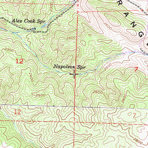 Topographic Map of Napoleon Spring, CA