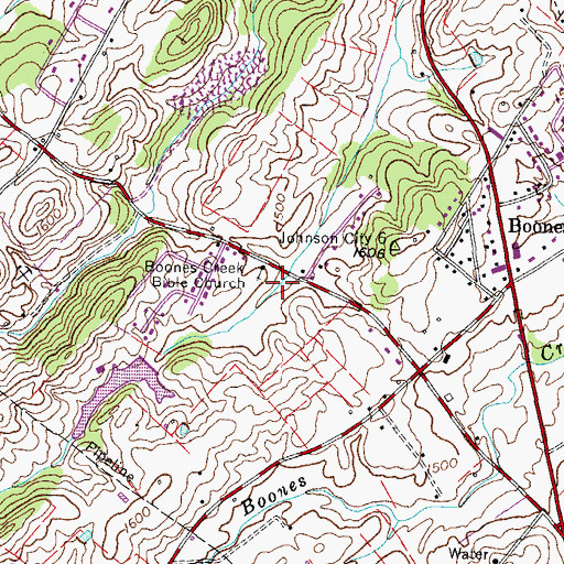 Topographic Map of Commissioner District 1, TN