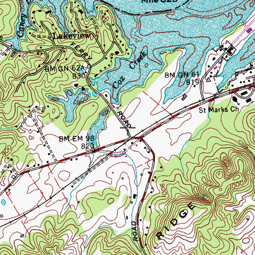 Topographic Map of Commissioner District 10, TN