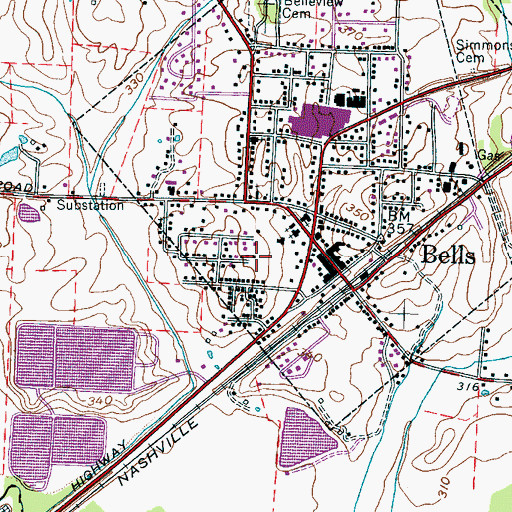 Topographic Map of Commissioner District 10, TN