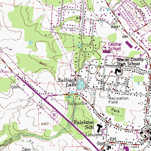 Topographic Map of Commissioner District 10, TN