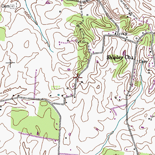Topographic Map of Commissioner District 10, TN