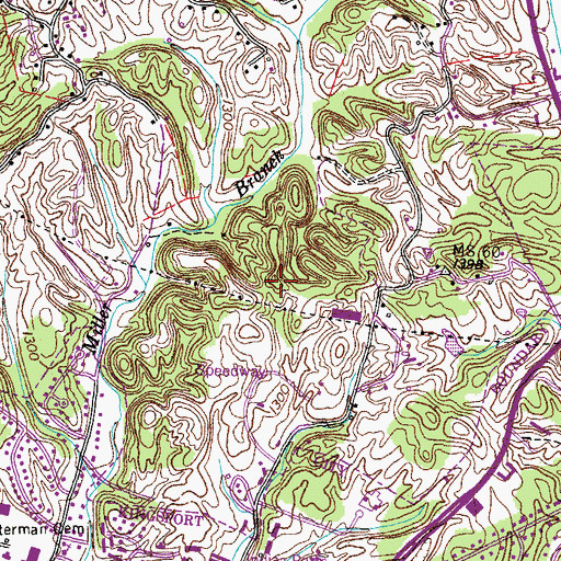 Topographic Map of Commissioner District 10, TN