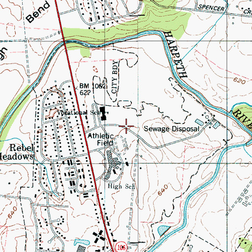 Topographic Map of Commissioner District 10, TN