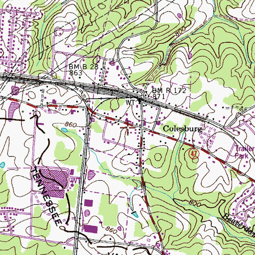 Topographic Map of Commissioner District 11, TN