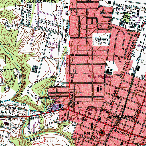 Topographic Map of Commissioner District 16, TN