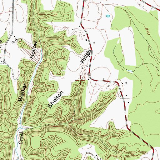 Topographic Map of Commissioner District 12, TN