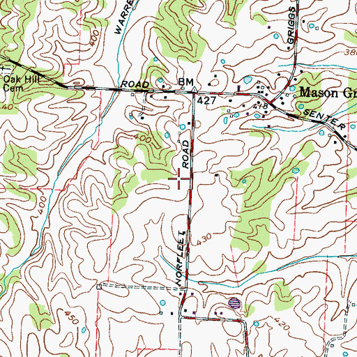 Topographic Map of Commissioner District 12, TN