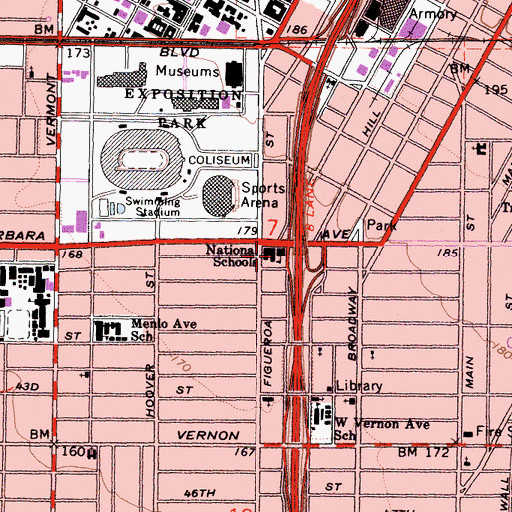 Topographic Map of National Schools, CA